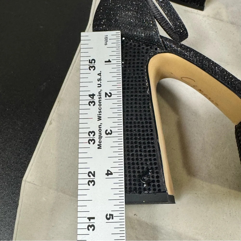 Circus by Sam Edelman Black Glitter Platform Ankle-Strap Heels - Picture 16 of 16